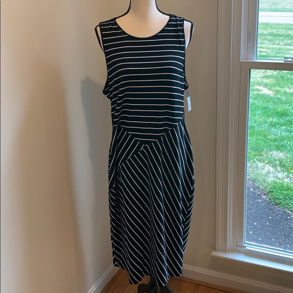 Black striped dress
